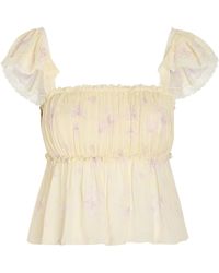 LoveShackFancy - Floral Print Top - Lyst