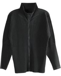 Homme Plissé Issey Miyake Agate Cardigan in Black for Men | Lyst