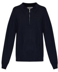 Officine Generale - Officine Générale Bene Zip Polo Knitted Sweater - Lyst