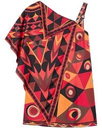 PUCCI - Occhi Print Asymmetrical Foulard Dress - Lyst
