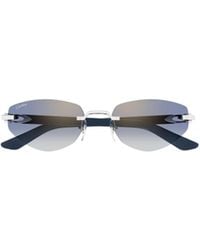 Cartier - Oval Frame Sunglasses - Lyst