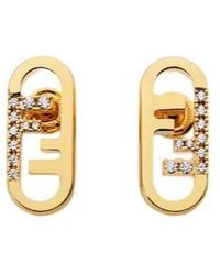 Fendi - O'Lock Embellished Earrings - Lyst