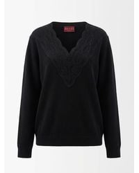 Gucci - Lace V-Neck Jumper - Lyst