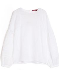 Max Mara - Studio Mstpaese Sheer Sleeve Top - Lyst