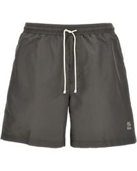 Brunello Cucinelli - Drawstring Swim Shorts - Lyst