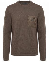 Prada - Logo-Patch Chest-Pocket Sweater - Lyst