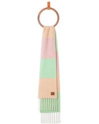 Loewe - Logo Patch Striped Fringed Scarf - Lyst
