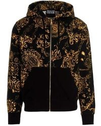 Versace Jeans Couture - Baroque-Print Zipped Hoodie - Lyst