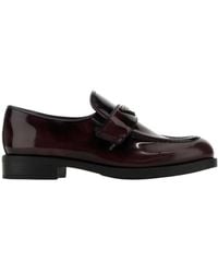 Prada - Triangle-Logo Slip-On Loafers - Lyst