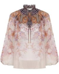 Zimmermann - Luna Billow Printed Blouse - Lyst