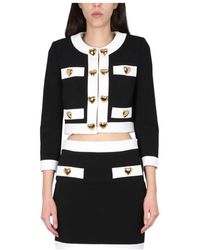 Moschino - Heart-Embellished Cropped Jacket - Lyst