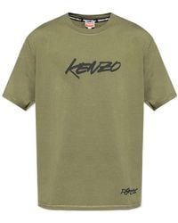 KENZO - Logo Printed Crewneck T-Shirt - Lyst