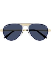 Cartier - Pilot Frame Sunglasses - Lyst