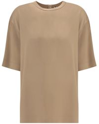 TOTEME - Totême Short-Sleeved Satin T-Shirt - Lyst