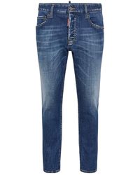 DSquared² - Mid-Rise Slim-Leg Distressed Jeans - Lyst