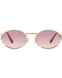 Miu Miu - Eyewear Oval Frame Sunglasses - Lyst