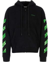 Off-White c/o Virgil Abloh - Arrows-Print Zip-Up Cotton Hoodie - Lyst