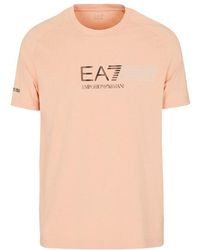 EA7 - Line Logo Shoulder Collar T-Shirt - Lyst