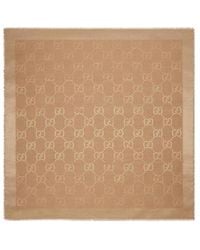 Gucci - Gg Jacquard Frayed-Edge Shawl - Lyst