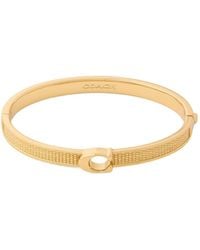 COACH - Textured C Hinged Bangle - Lyst