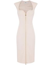 Elisabetta Franchi - Double Layer Stretch Crêpe Dress - Lyst