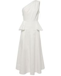 Roland Mouret - One-Shoulder Cotton Poplin Midi Dress - Lyst