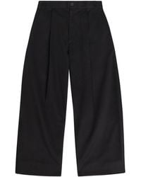Studio Nicholson - Peached Pleated Wide-Leg Cotton-Twill Trousers - Lyst