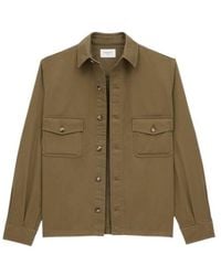 Saint Laurent - Button-Up Twill Overshirt - Lyst