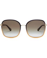 Chloé - Two-Tone Square-Frame Sunglasses - Lyst