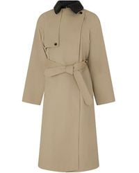 Bottega Veneta - Khaki Long Trench Coat - Lyst