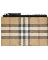 Burberry - Vintage Check Zipped Wallet - Lyst