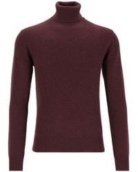 Emporio Armani - Plain-Knit Pure Cashmere Rollneck Jumper - Lyst