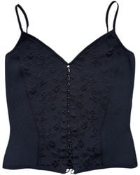 McQueen - Floral Lace-Up Detailed Top - Lyst