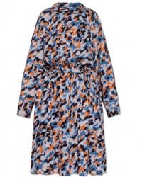 KENZO - Abstract Print Long-Sleeved Midi Dress - Lyst