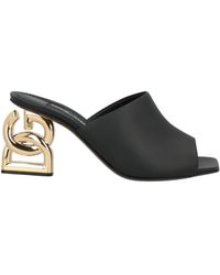 Dolce & Gabbana - Minimalist Leather Slide Sandals - Lyst
