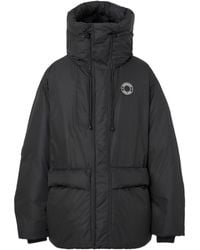 Burberry - High-Neck Logo-Patch Padded Jacket - Lyst