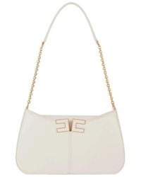 Elisabetta Franchi - Logo Detailed Over-The-Shoulder Bag - Lyst