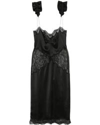 The Attico - Lace-Trim Ruffled Midi Dress - Lyst
