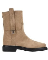 Tod's - T Plaque Round-Toe Ankle Boots - Lyst