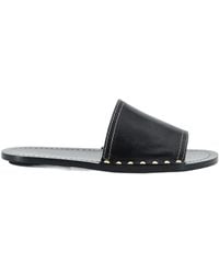 TOTEME - Totême Studded Embellished Open Toe Slides - Lyst
