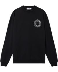 Stone Island - Logo Printed Crewneck Sweatshirt - Lyst