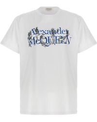 McQueen - Logo Printed Crewneck T Shirt - Lyst