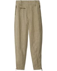 Burberry - Zip-Detailed Tapered Tailored Trousers - Lyst
