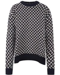 Jil Sander - Removable Belt Detailed Jacquard Sweater - Lyst