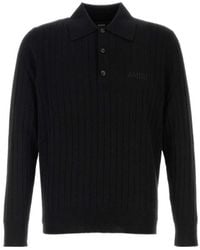 Amiri - Long-Sleeved Knit Polo Shirt - Lyst