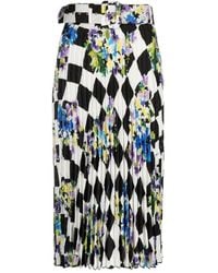 Off-White c/o Virgil Abloh - Floral Check Print Pleated Midi Skirt - Lyst