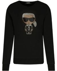 KARL LAGERFELD - K/Ikonik Embellished Crewneck Sweatshirt - Lyst
