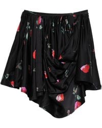 Ganni - Printed Draped Mini Skirt - Lyst