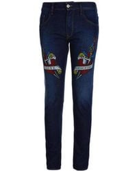 Moschino - Heart Printed Jeans - Lyst
