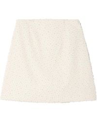 Carolina Herrera - Embellished Wool-Blend Crepe Mini Skirt - Lyst